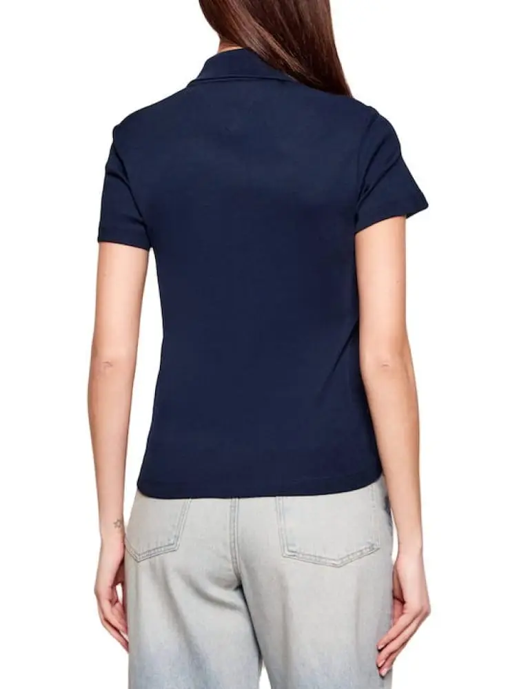 polo blu navy donna mini logo miniatura 3