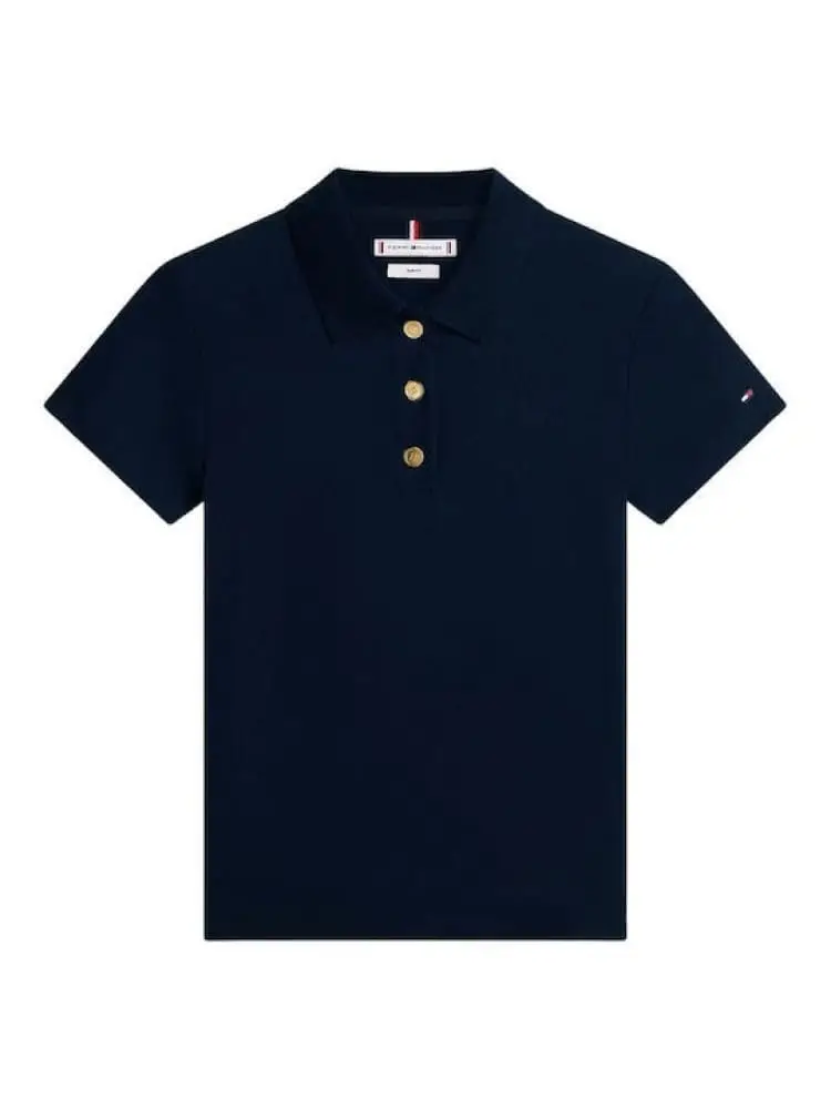 polo blu navy donna mini logo