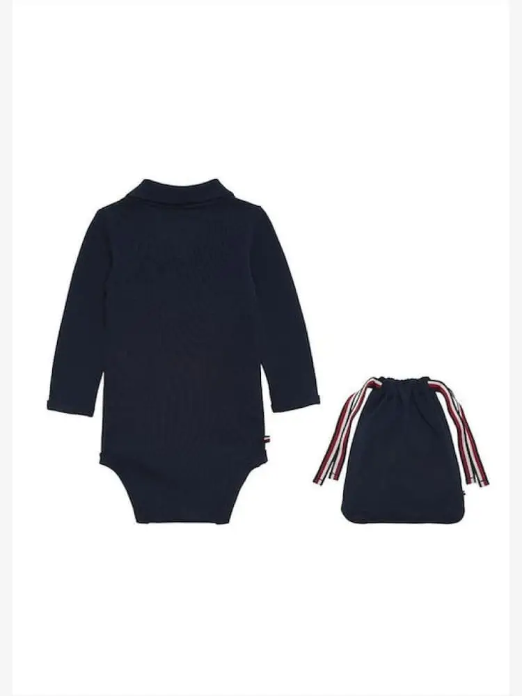 polo blu navy neonato mini logo miniatura 2