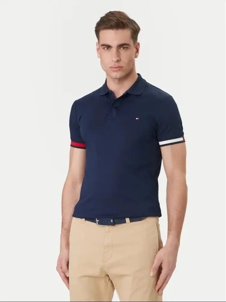 polo blu navy uomo mini logo