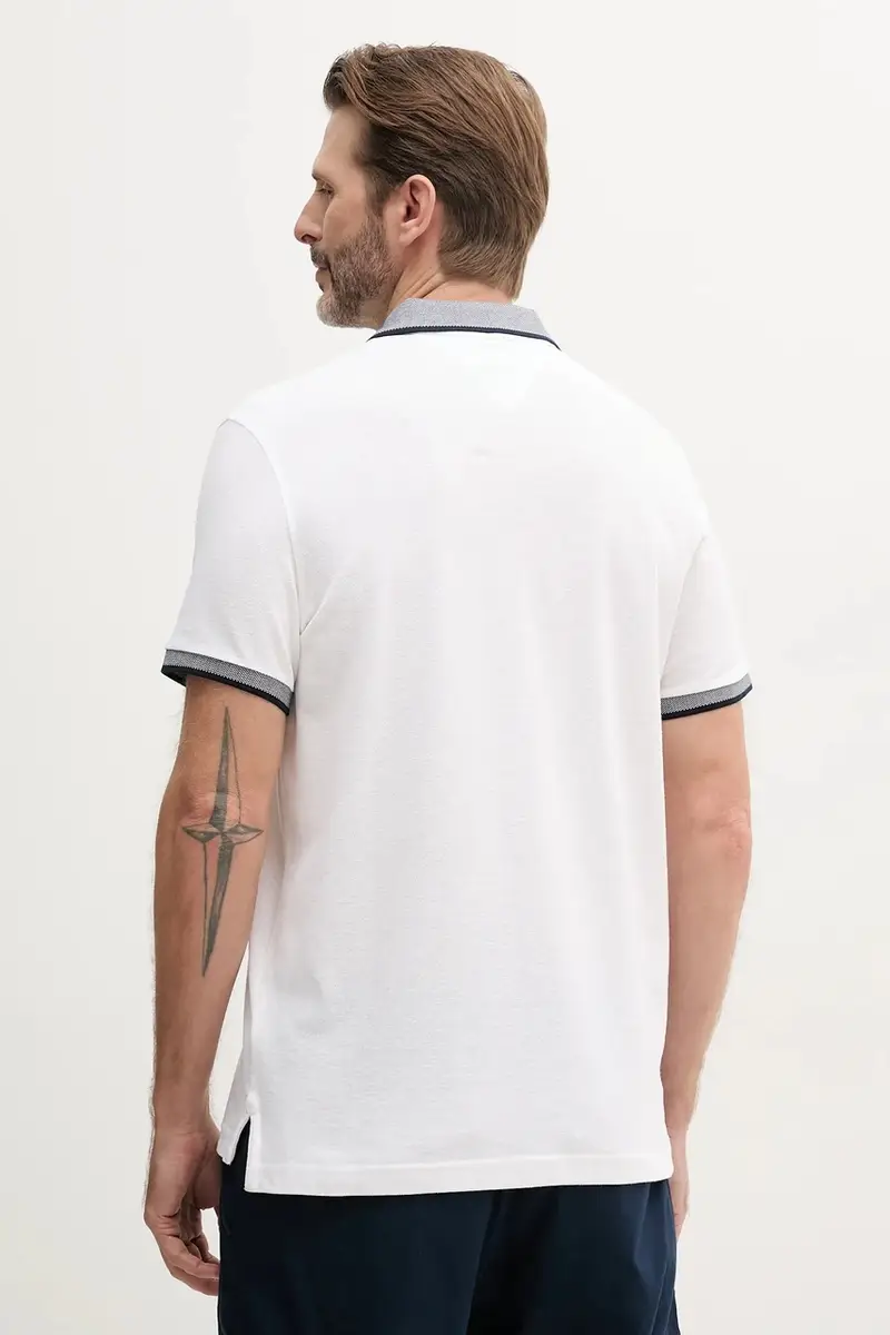 polo con aggiunta di lino colore bianco MW0MW33140 miniatura 3