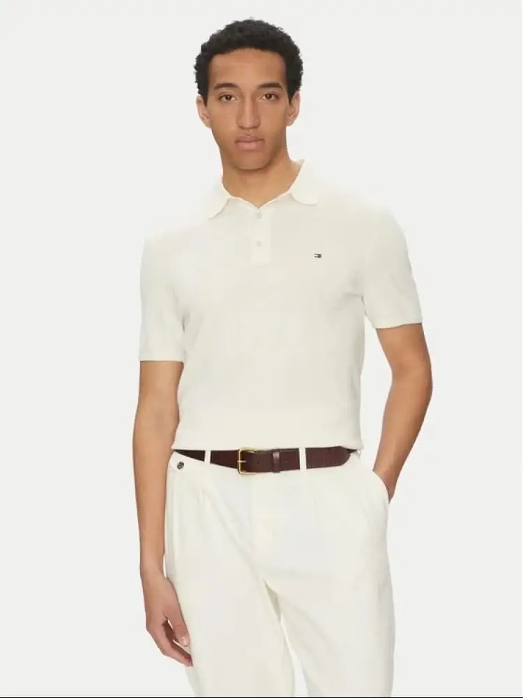 polo crema uomo mini logo