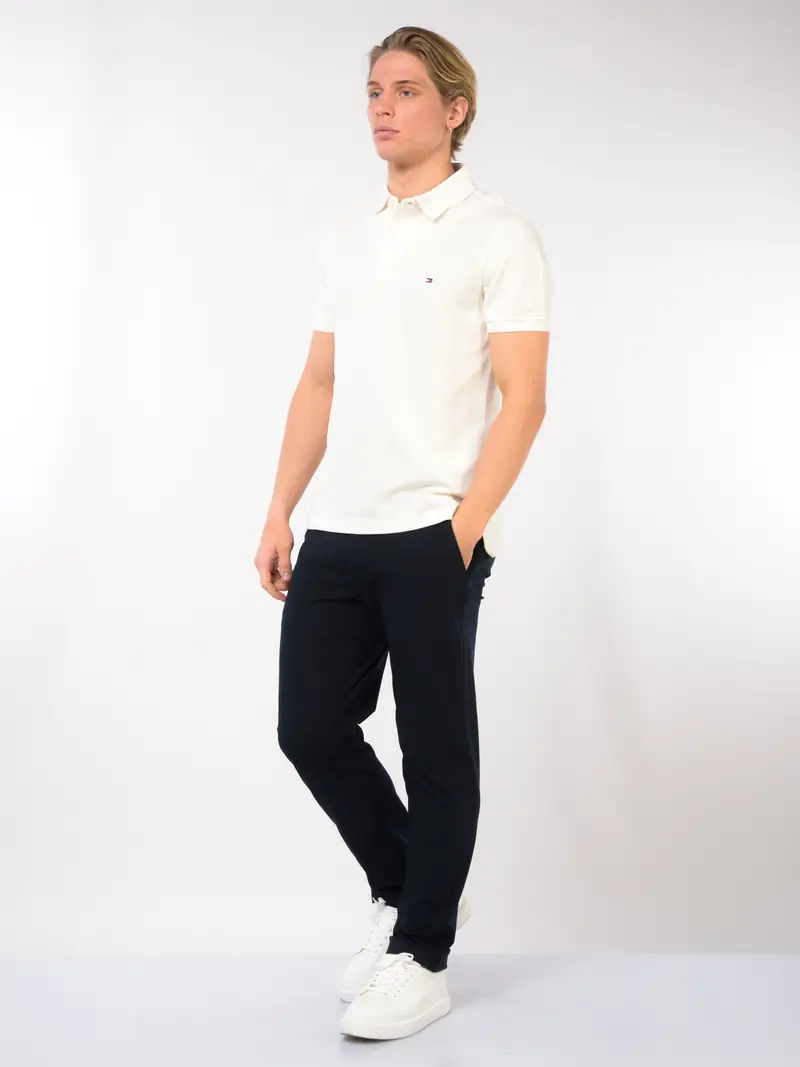 polo da uomo Tommy Hilfiger in piquet con logo BEIGE miniatura 2