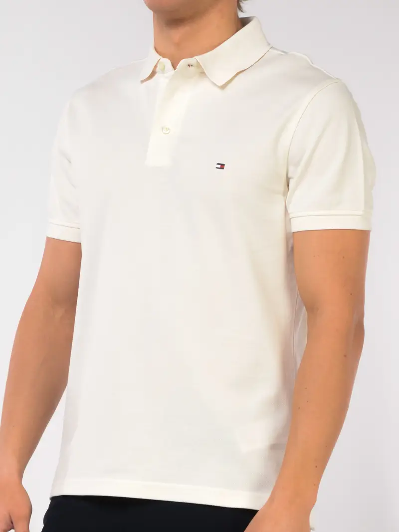 polo da uomo Tommy Hilfiger in piquet con logo BEIGE