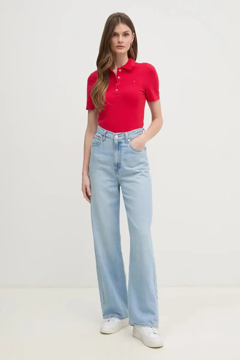 Tommy Hilfiger Polo Donna Rosso 3848484 miniatura 2