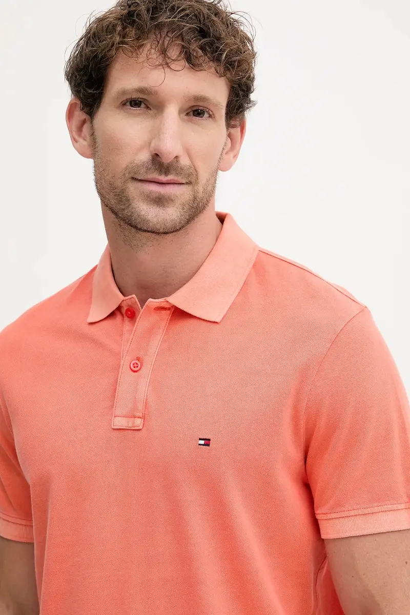 polo in cotone colore beige MW0MW34757 Arancione miniatura 3