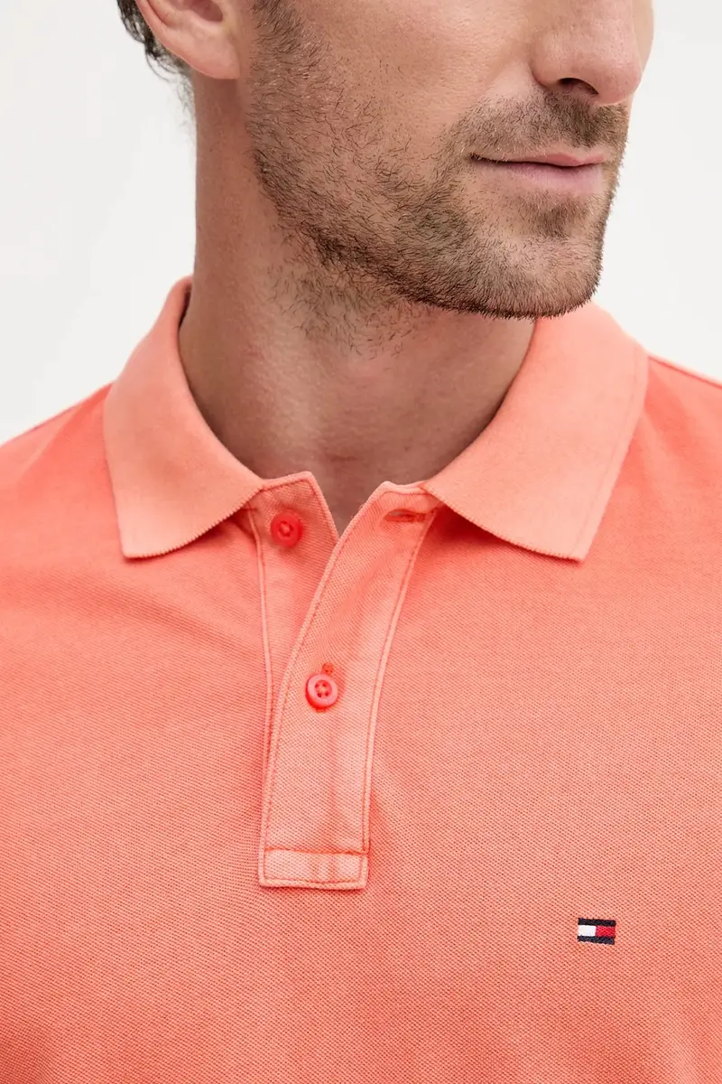 polo in cotone colore beige MW0MW34757 Arancione miniatura 4