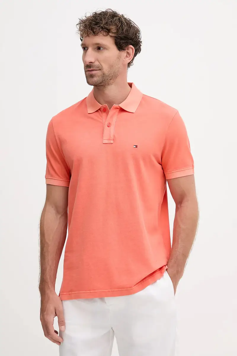 polo in cotone colore beige MW0MW34757 Arancione