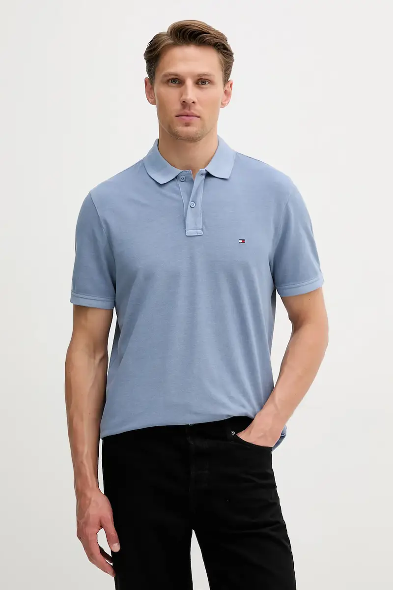 polo in cotone colore beige MW0MW34757 Blu