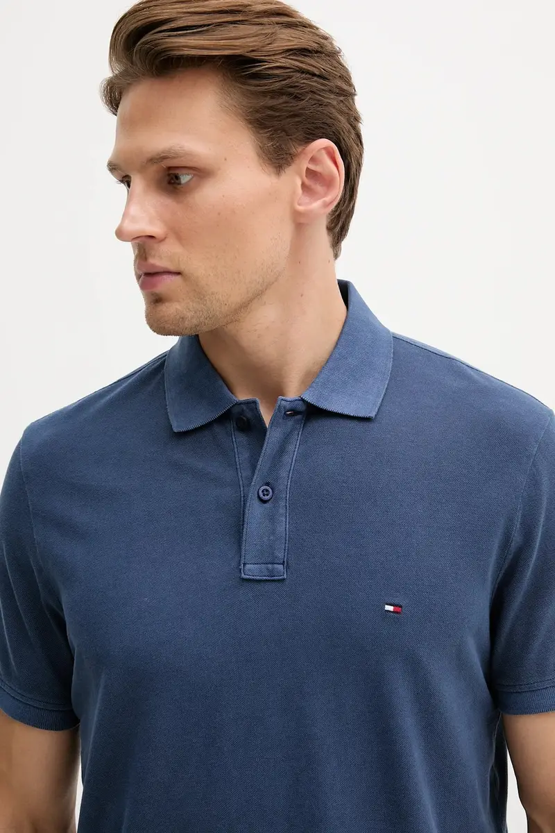 polo in cotone colore beige MW0MW34757 Blu navy miniatura 3