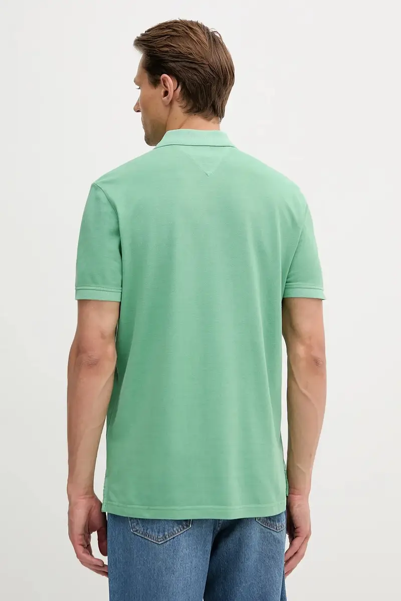 polo in cotone colore beige MW0MW34757 Verde miniatura 2