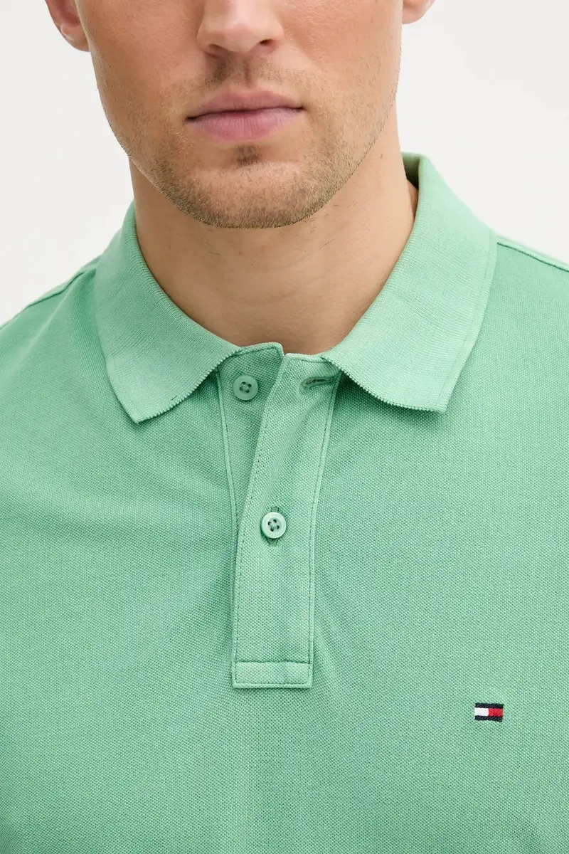 polo in cotone colore beige MW0MW34757 Verde miniatura 4