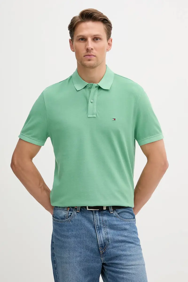 polo in cotone colore beige MW0MW34757 Verde