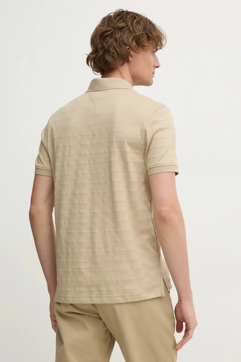 polo in cotone colore beige MW0MW37528 miniatura 3