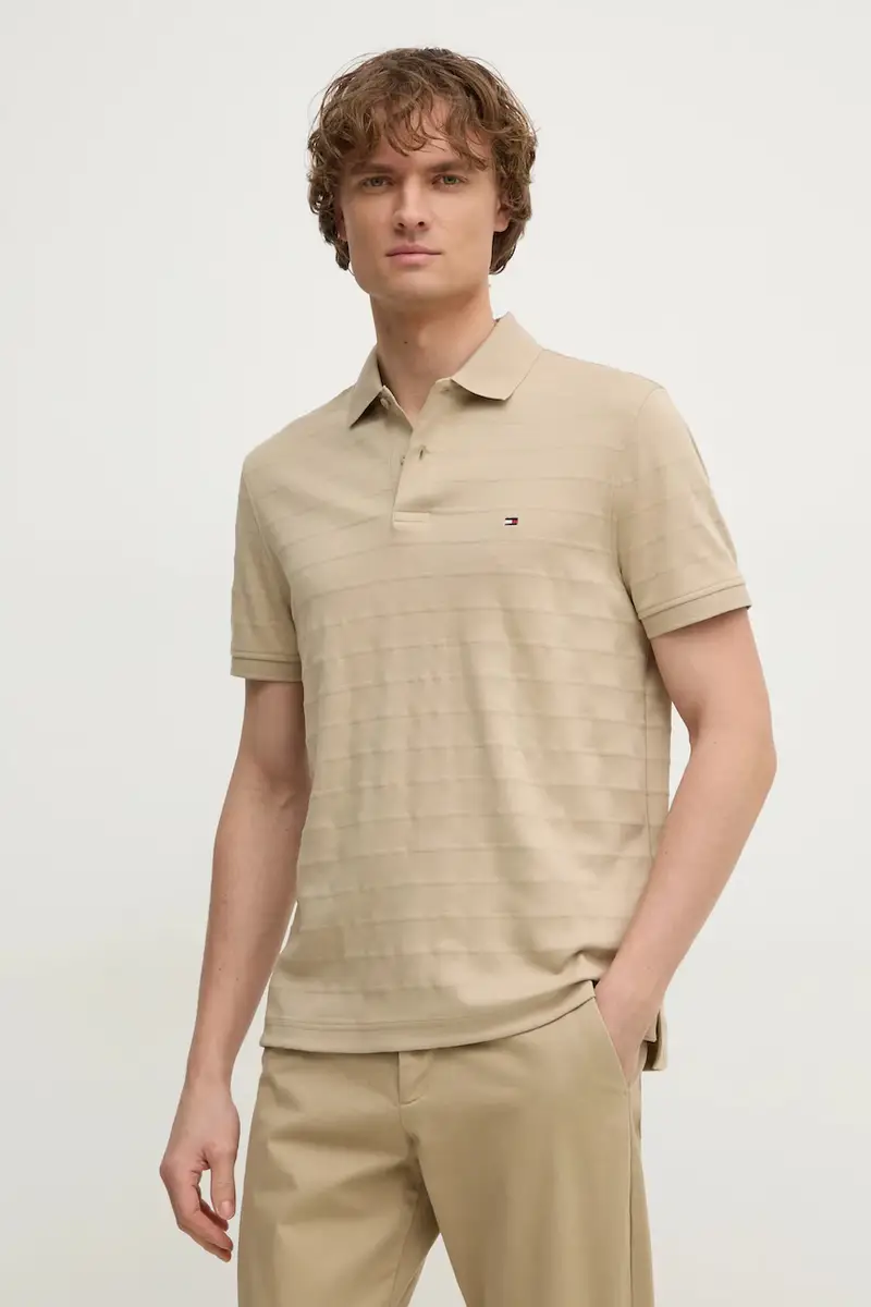 polo in cotone colore beige MW0MW37528