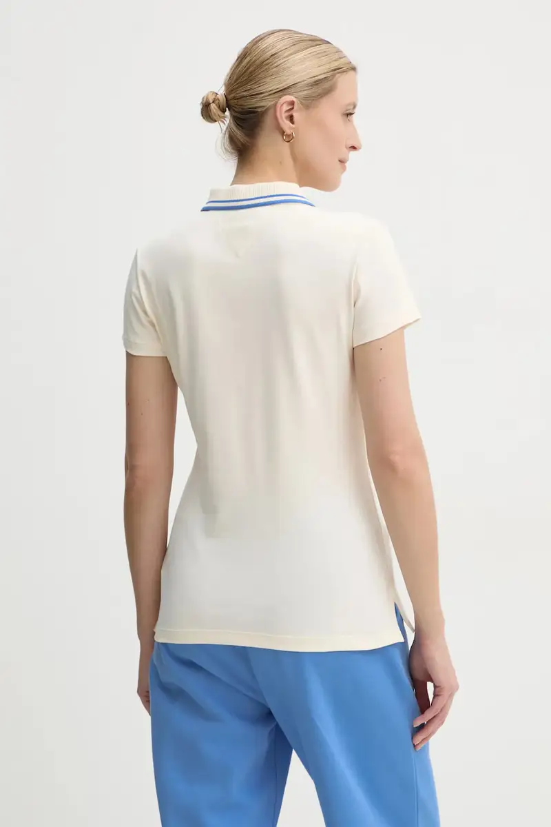 polo in cotone colore beige WW0WW43931 miniatura 3