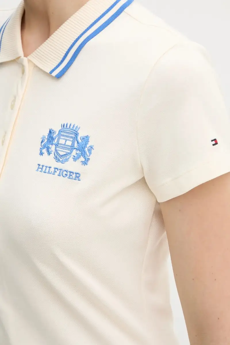 polo in cotone colore beige WW0WW43931 miniatura 5