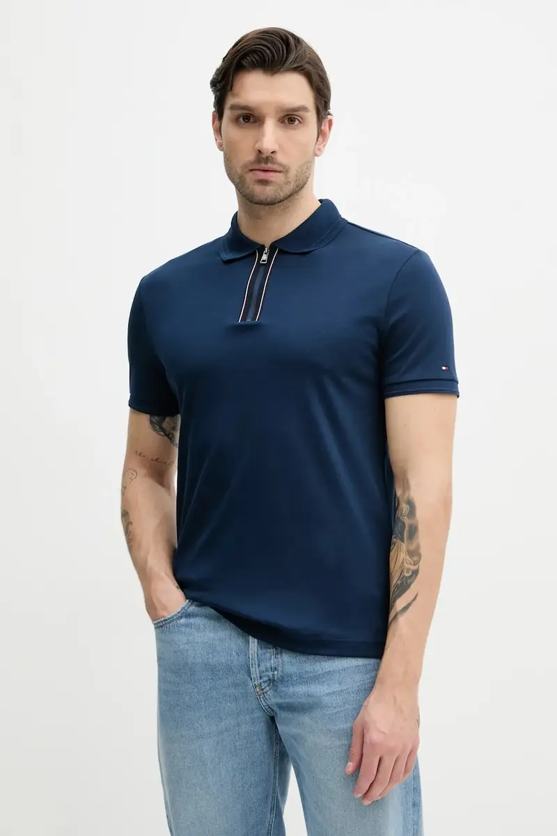 polo in cotone colore blu MW0MW38487 Blu navy