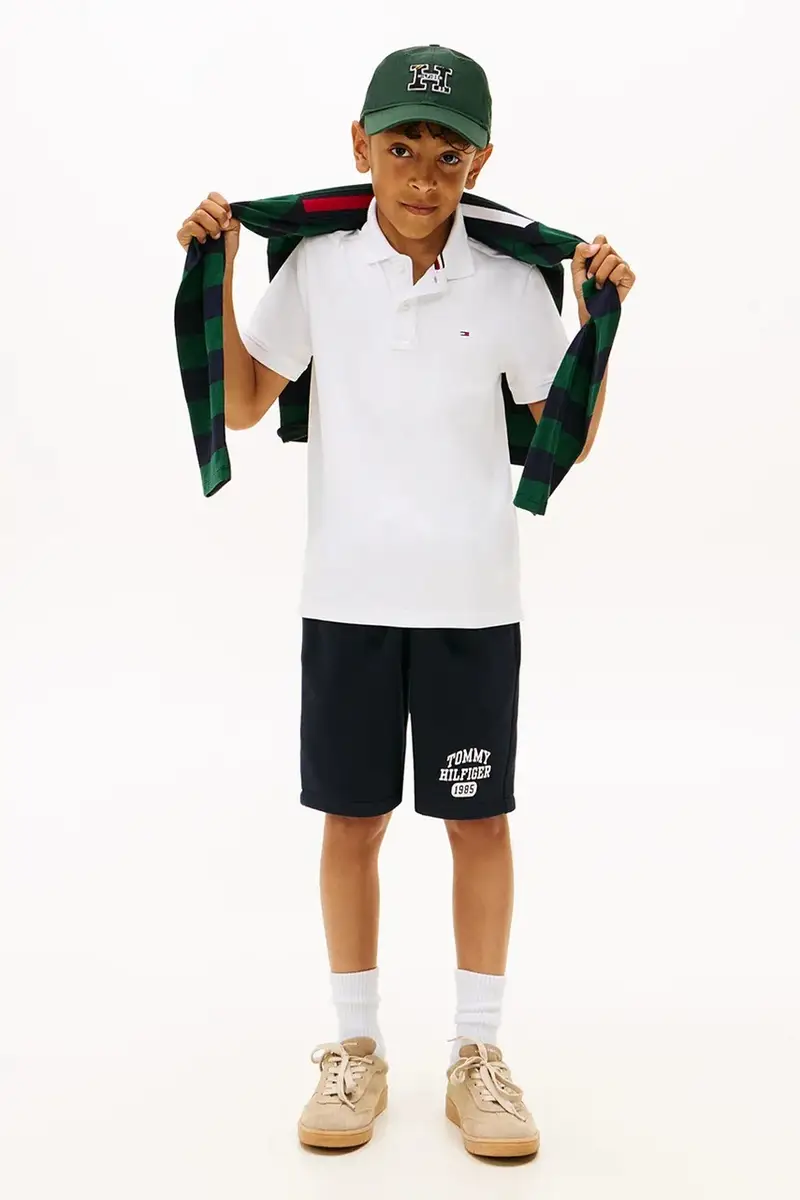 polo in lana bambino/a colore bianco KB0KB10007 miniatura 3