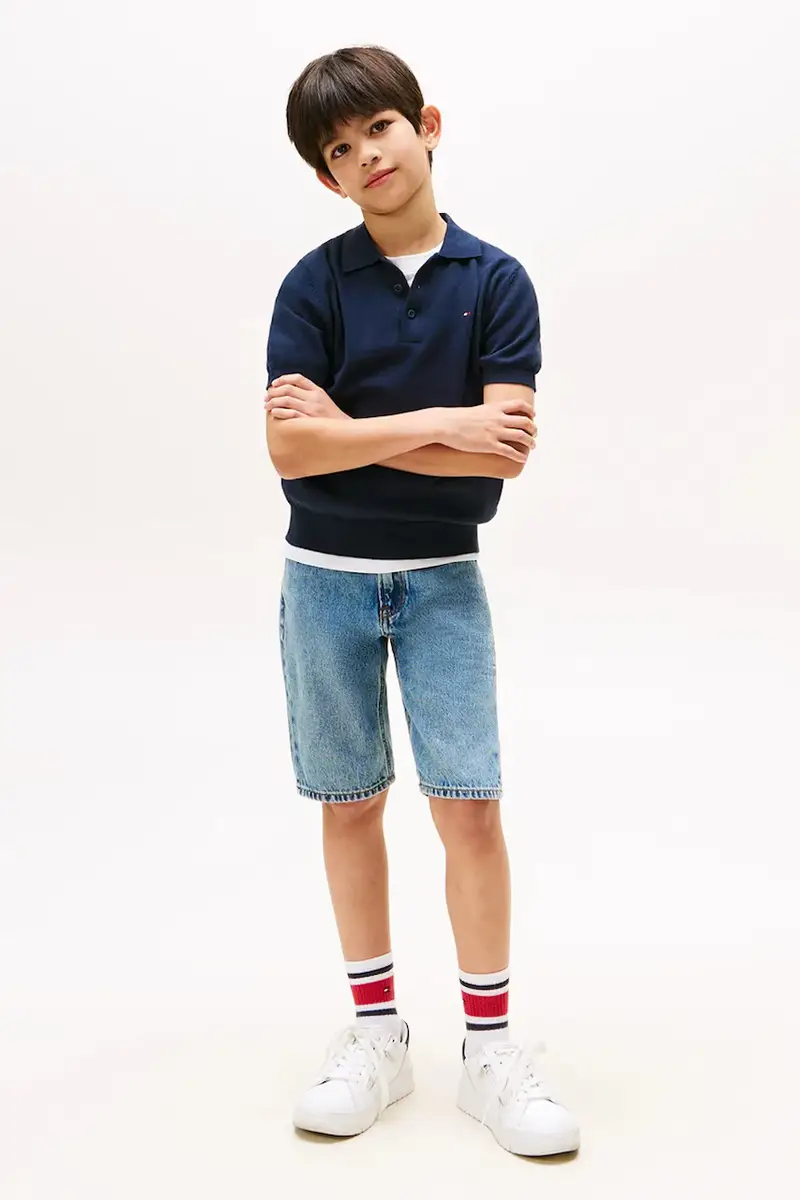 polo in lana bambino/a colore blu navy KB0KB09754 miniatura 3