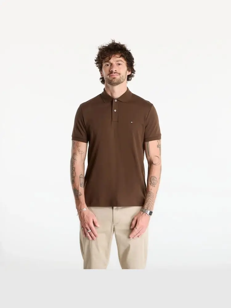 polo marrone uomo mini logo