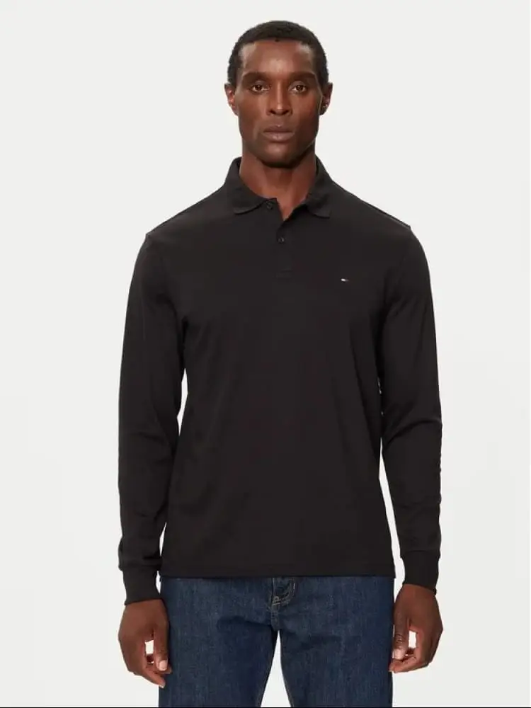 polo nera uomo mini logo