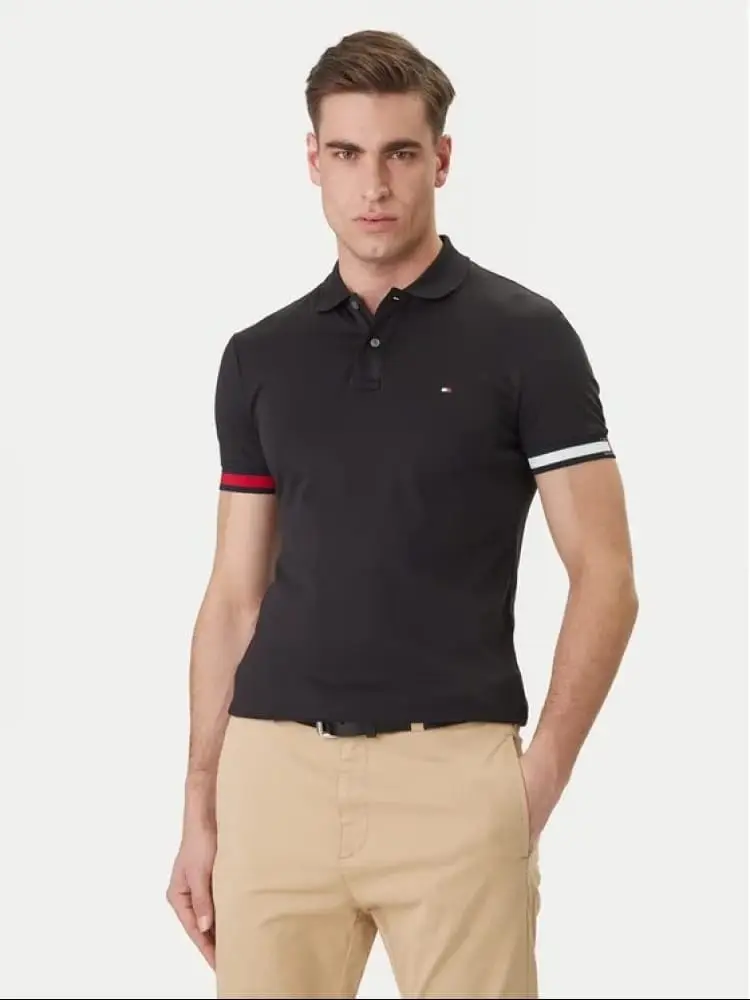 polo nera uomo mini logo