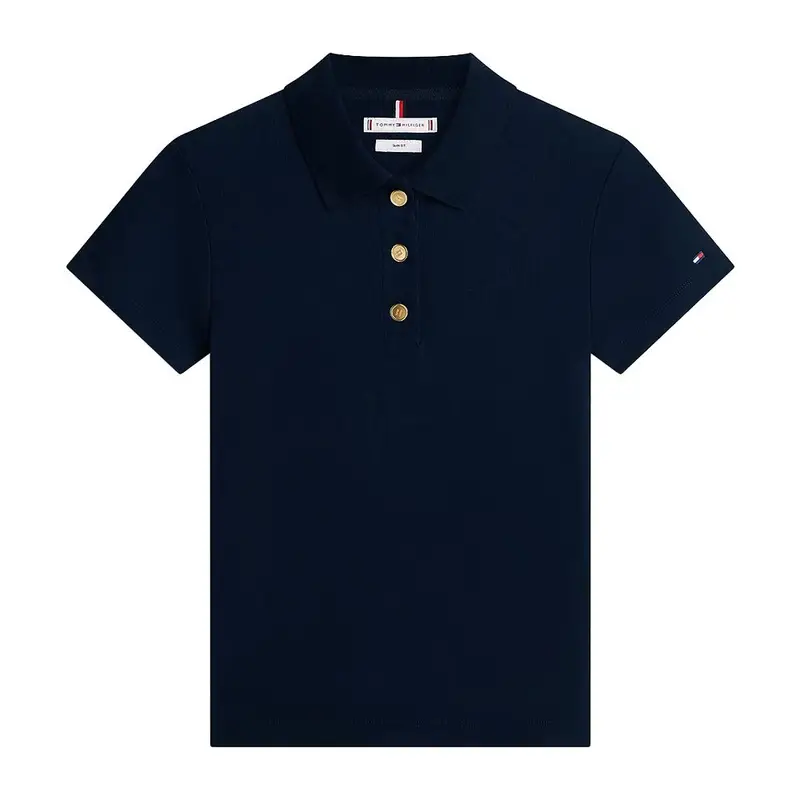 Polo Oro Button Blu Donna L