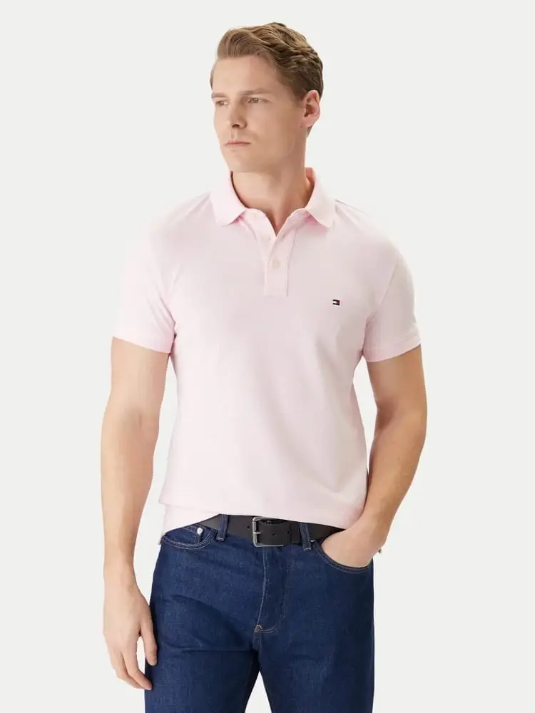polo rosa uomo mini logo