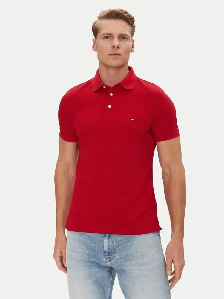 polo rossa uomo mini logo
