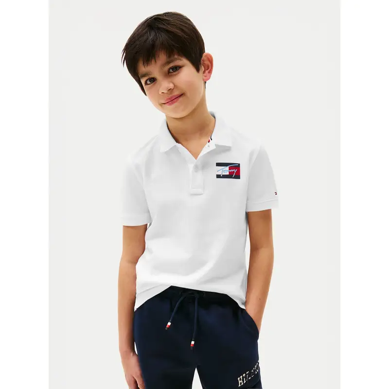 Polo Script Flag Logo KB0KB09711 Bianco Regular Fit