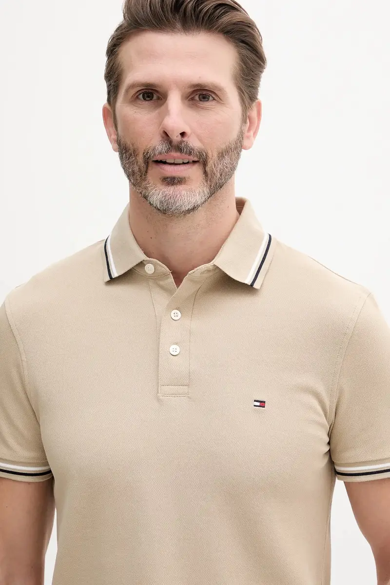 Tommy Hilfiger Polo Uomo Beige 3830161 miniatura 3