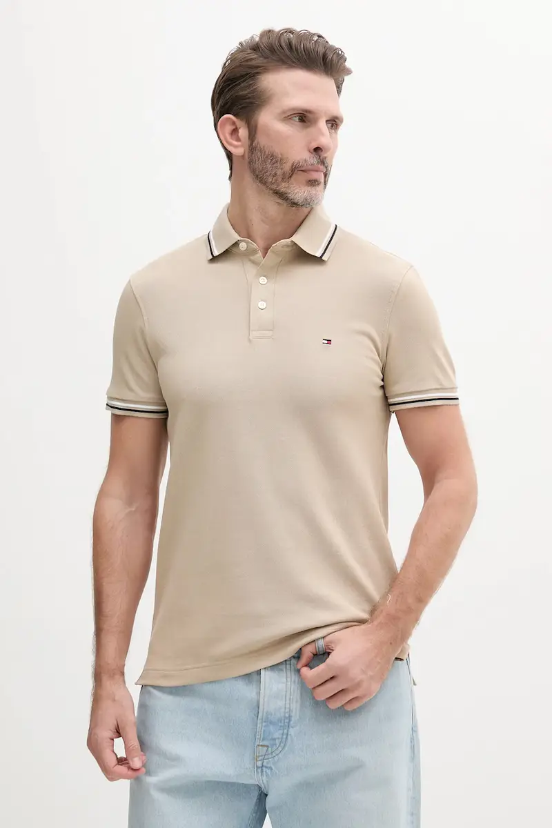 Tommy Hilfiger Polo Uomo Beige 3830161