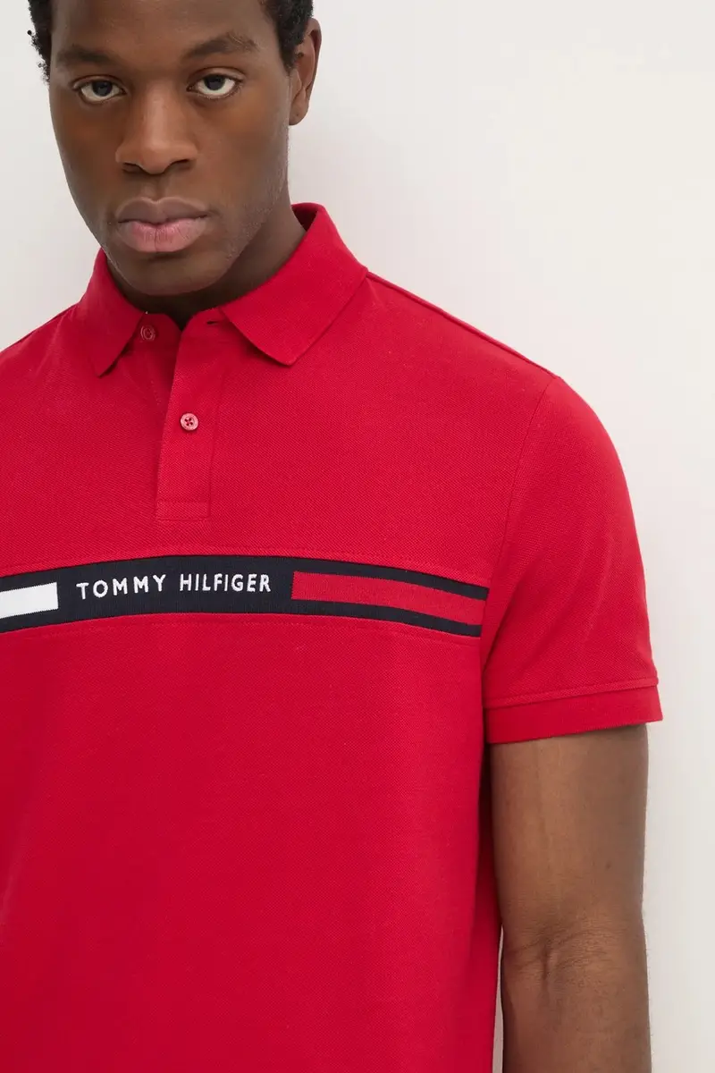 Tommy Hilfiger Polo Uomo Rosso 3348369 miniatura 4