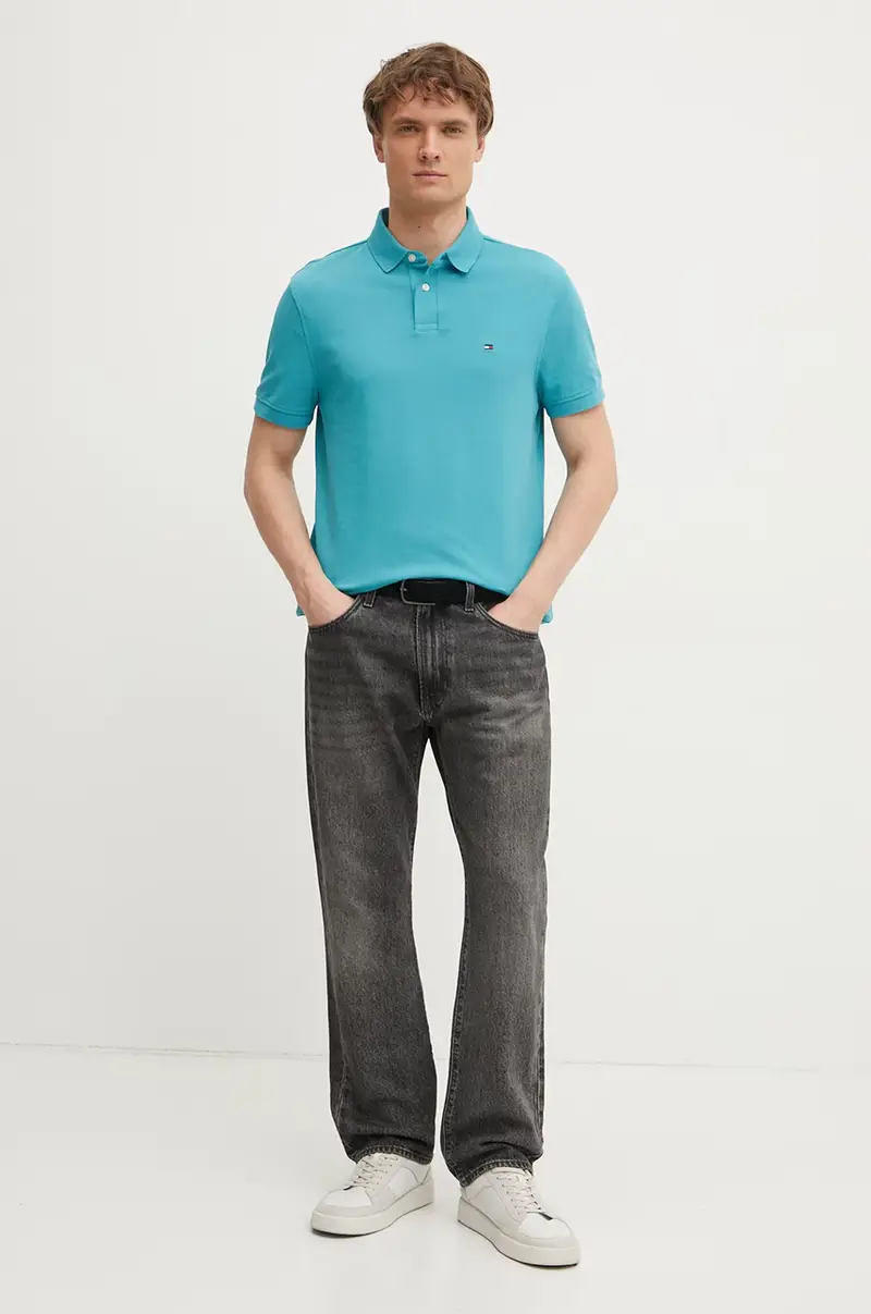 Tommy Hilfiger Polo Uomo Turchese 3348798 miniatura 2