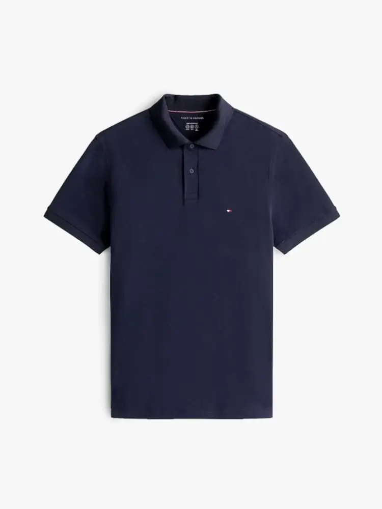 polo uomo performance in piqué blu