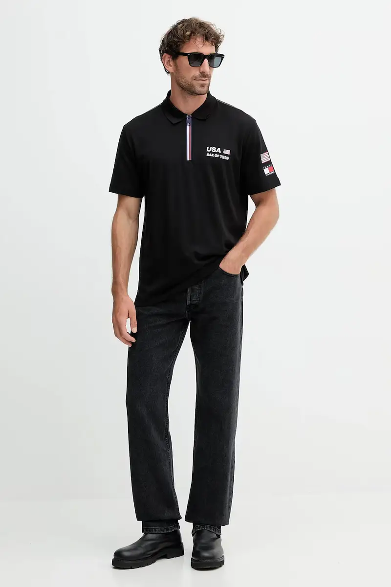 Tommy Hilfiger Polo Uomo Nero 3275901 miniatura 2