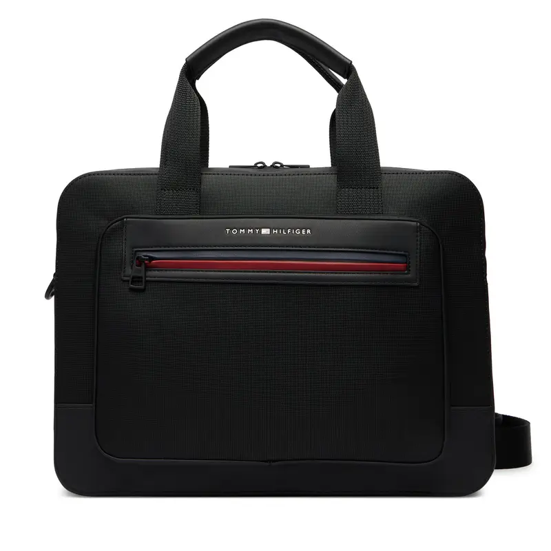 Porta PC Tommy Hilfiger Th Foundation Computer Bag AM0AM14158 Nero