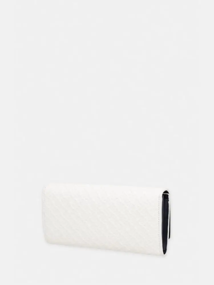 portafoglio bianco donna logo all over miniatura 2