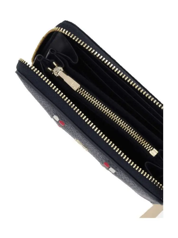 portafoglio blu navy donna mini logo miniatura 3