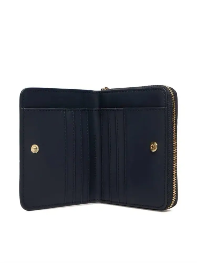 portafoglio blu navy donna mini logo miniatura 3