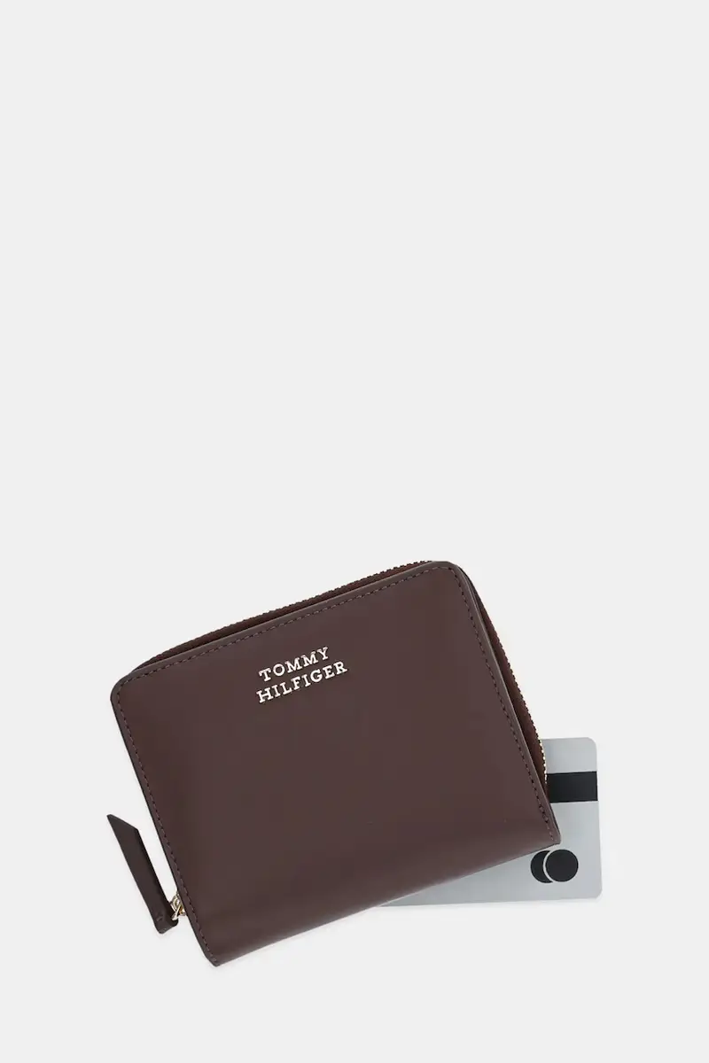 portafoglio in pelle donna colore marrone AW0AW17499 miniatura 3