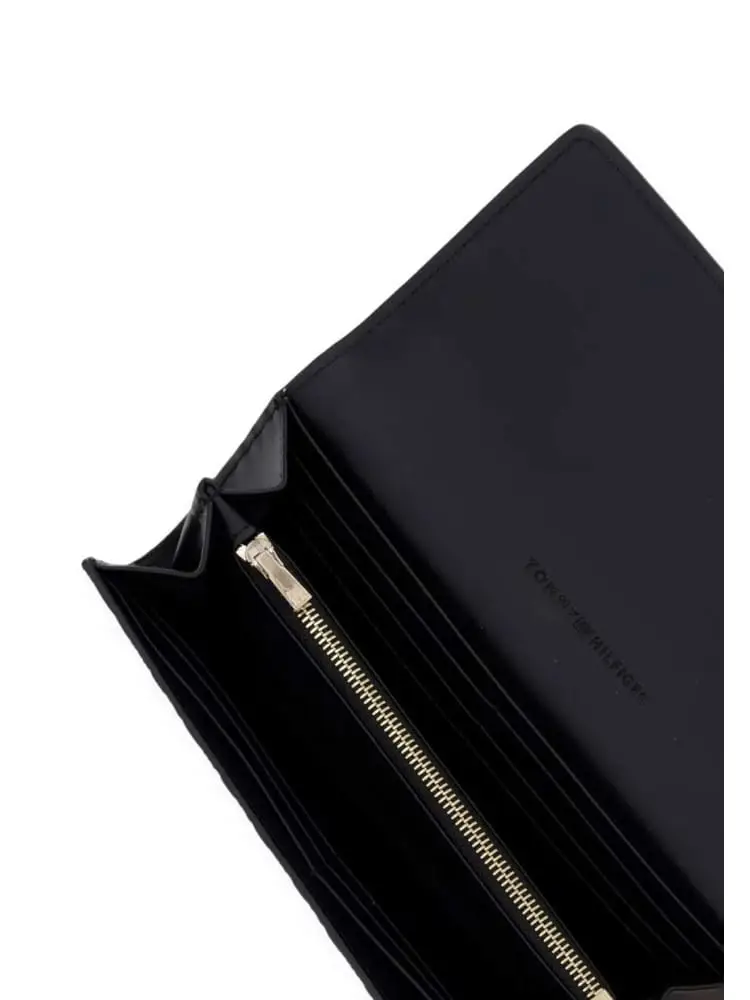 portafoglio nero donna logo all over miniatura 3