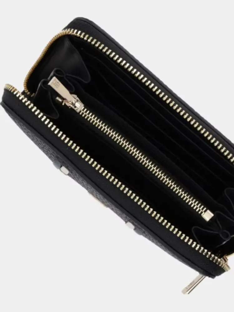 portafoglio nero donna mini logo miniatura 3
