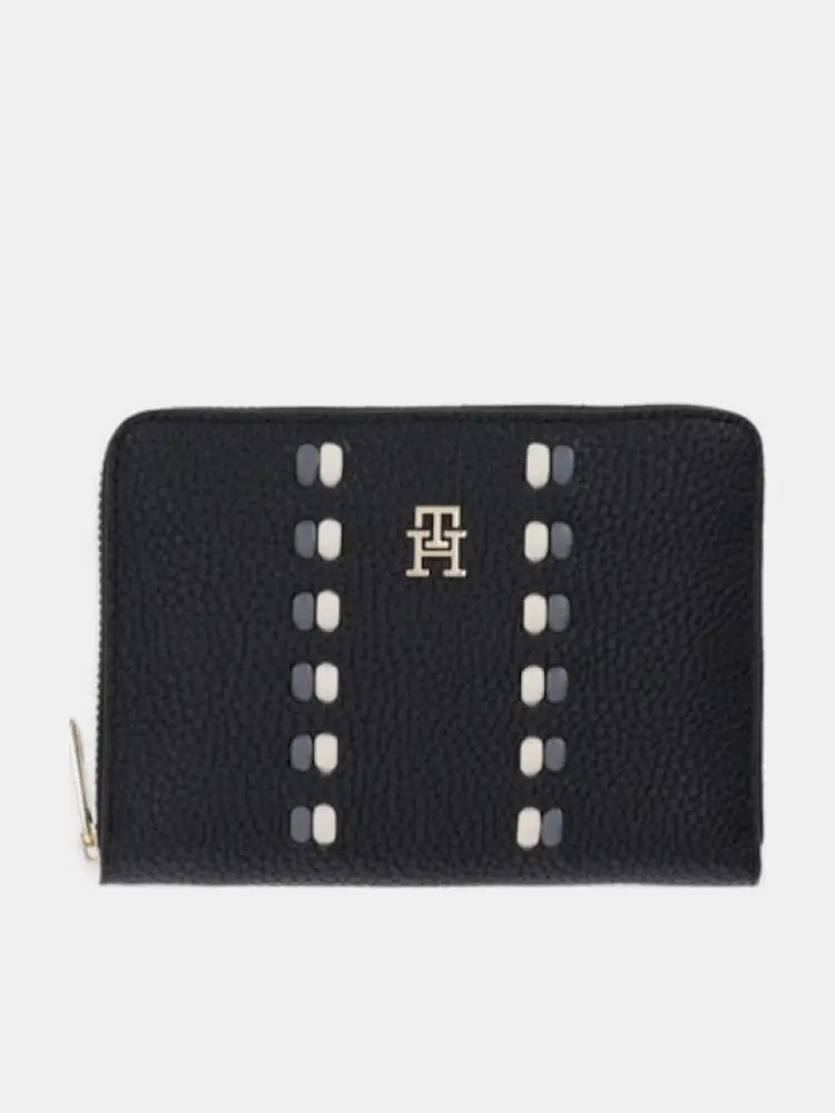 portafoglio nero donna mini logo