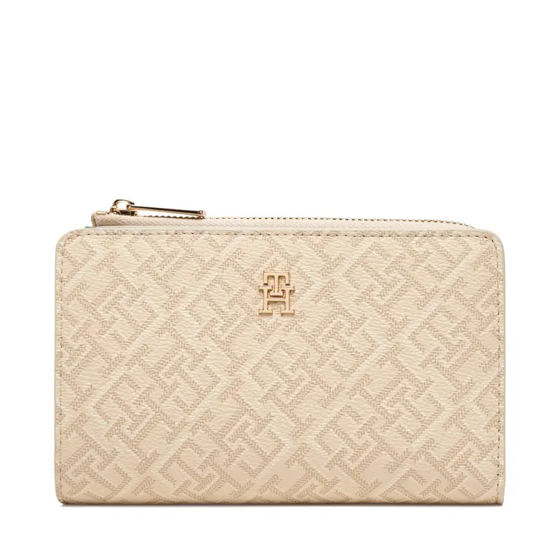Portafoglio Tommy Hilfiger Th Icon Bifold Wallet Monoplay AW0AW18594 Beige