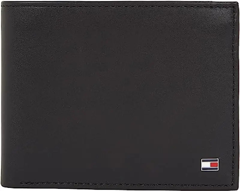 Tommy Hilfiger Portafoglio Uomo Eton Trifold con Scomparto Monete, Nero (Black), Taglia Unica