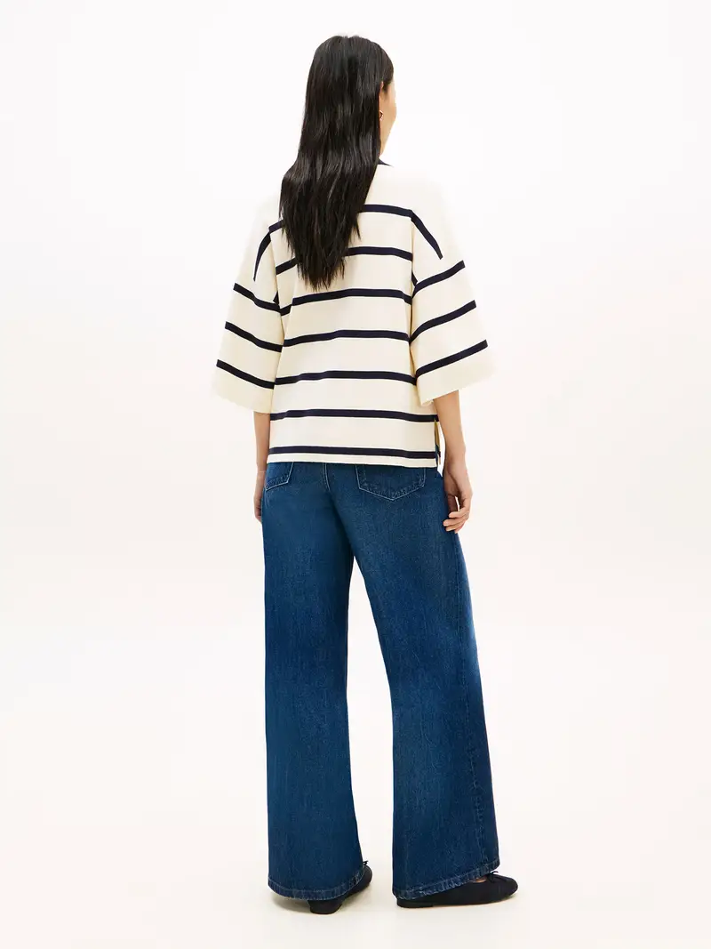 Pullover beige / navy / rosso miniatura 3