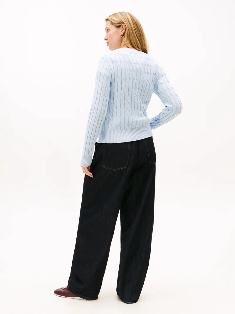 Pullover blu chiaro miniatura 3