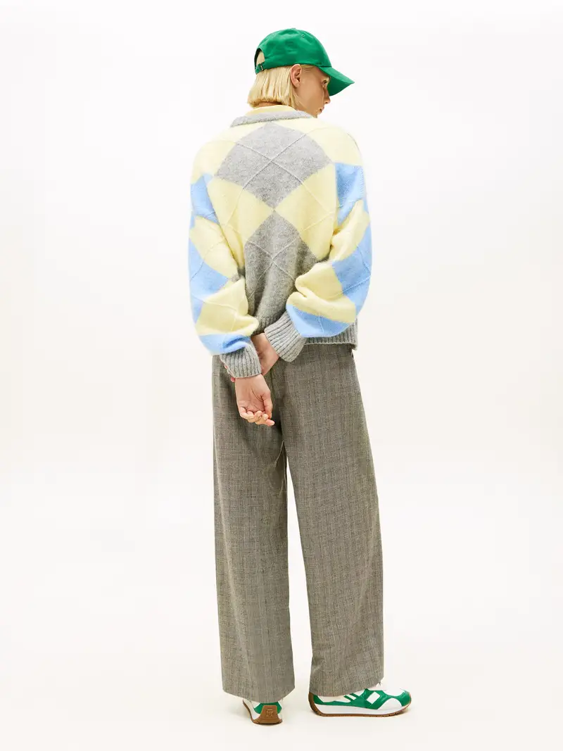 Pullover blu chiaro / giallo / grigio sfumato / nero miniatura 3